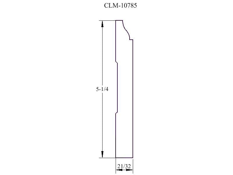 Line drawing of CLM-10785 casing.