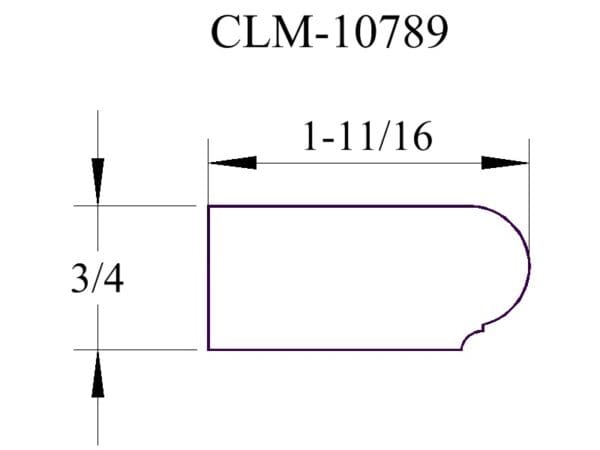 Diagram of CLM-10789 with dimensions.