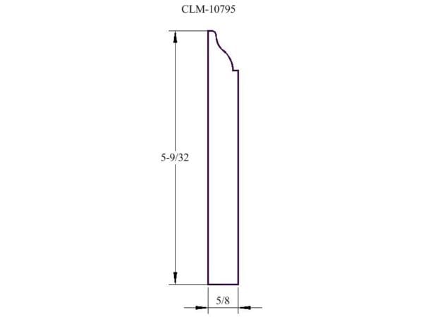 Line drawing of a molding profile.