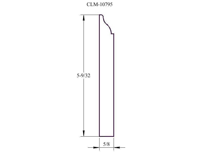 Line drawing of a molding profile.