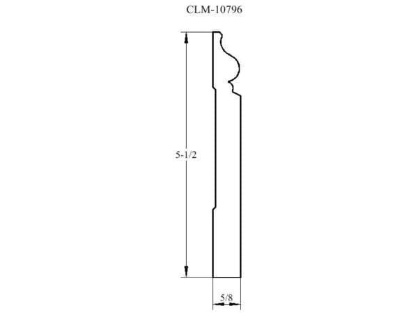 Line drawing of CLM-10796 molding.