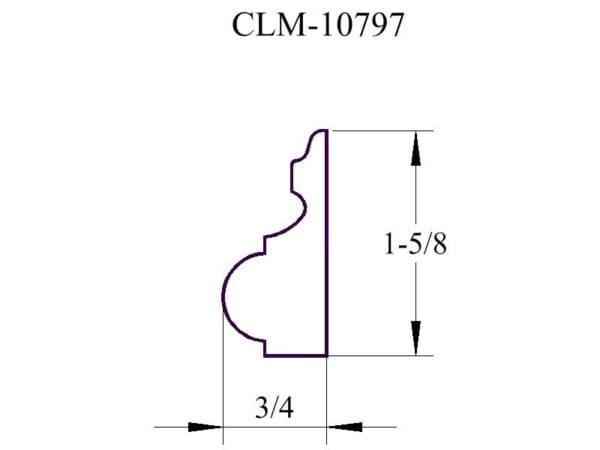 Line drawing of molding profile CLM-10797.