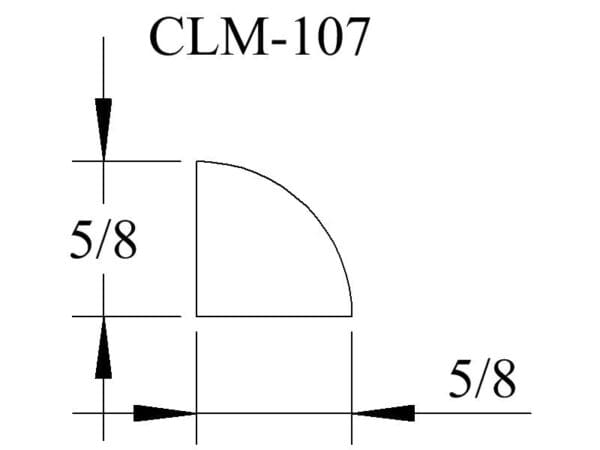 CLM-107, 5/8 inch quarter-round trim