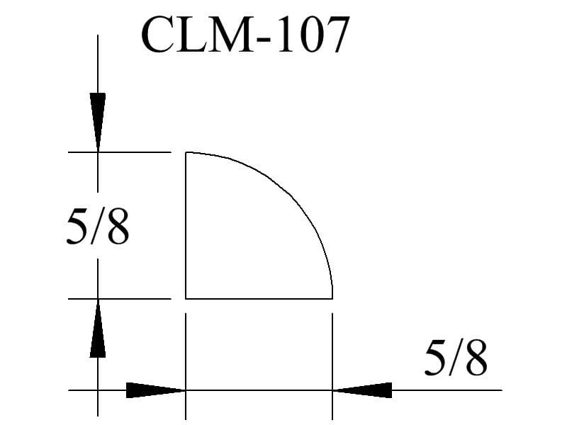 CLM-107, 5/8 inch quarter-round trim