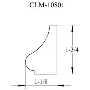 Line drawing of molding profile CLM-10801.