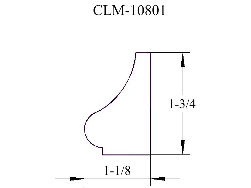 Line drawing of molding profile CLM-10801.