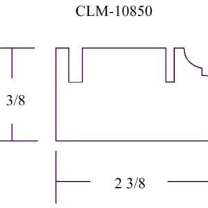 Line drawing of a door with dimensions.