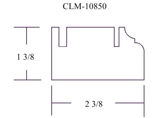 Line drawing of a door with dimensions.