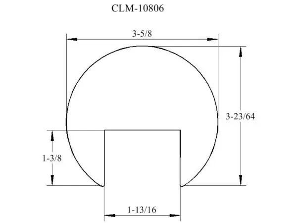 CLM-10806 door dimension diagram.