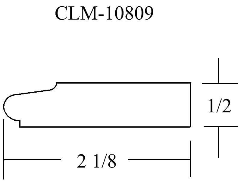 CLM-10809, 2 1/8" x 1/2" molding profile.