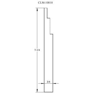 Line drawing of a 7 1/4 inch by 3/4 inch door casing.