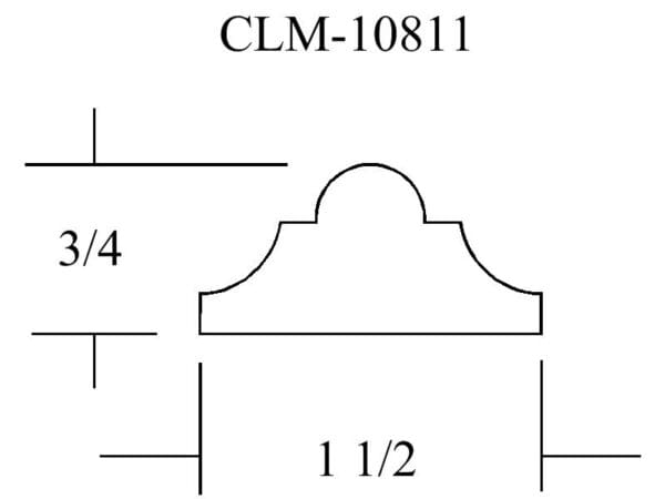 Line drawing of a decorative molding.