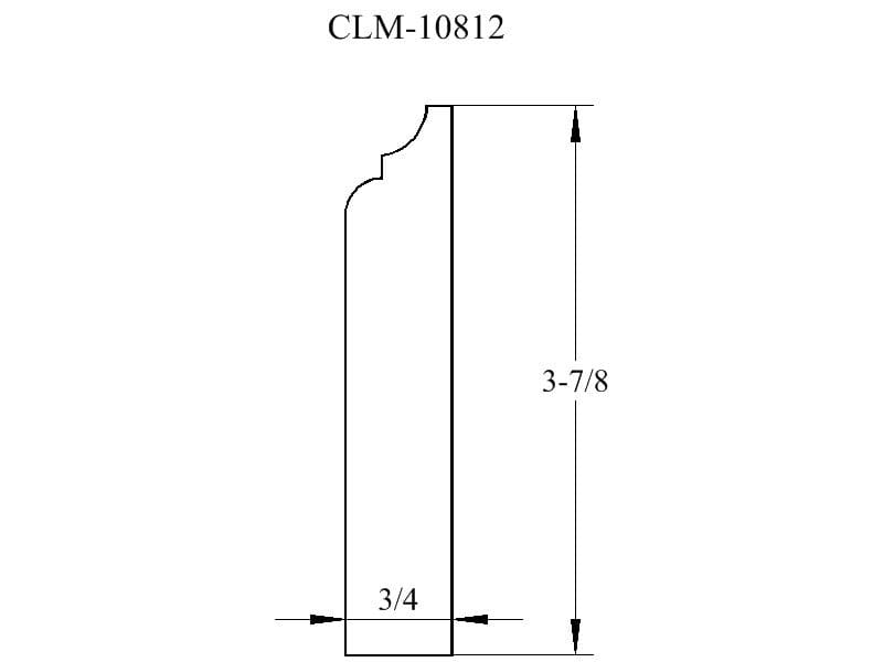 Line drawing of CLM-10812 trim.