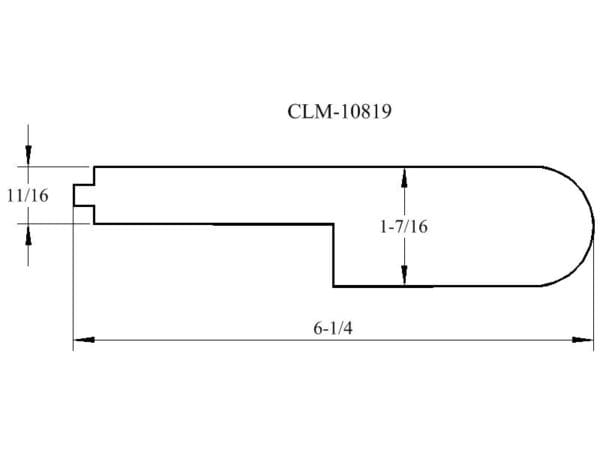 Line drawing of a key blank, CLM-10819.