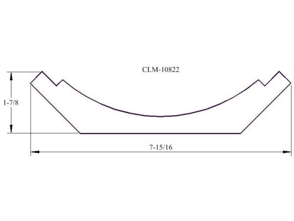 Line drawing of a curved shape.