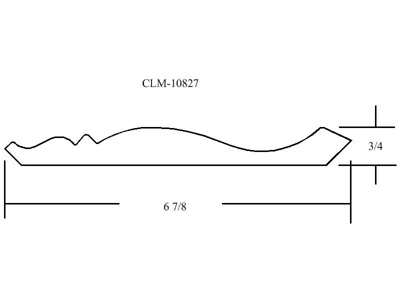 Line drawing of a molding profile.