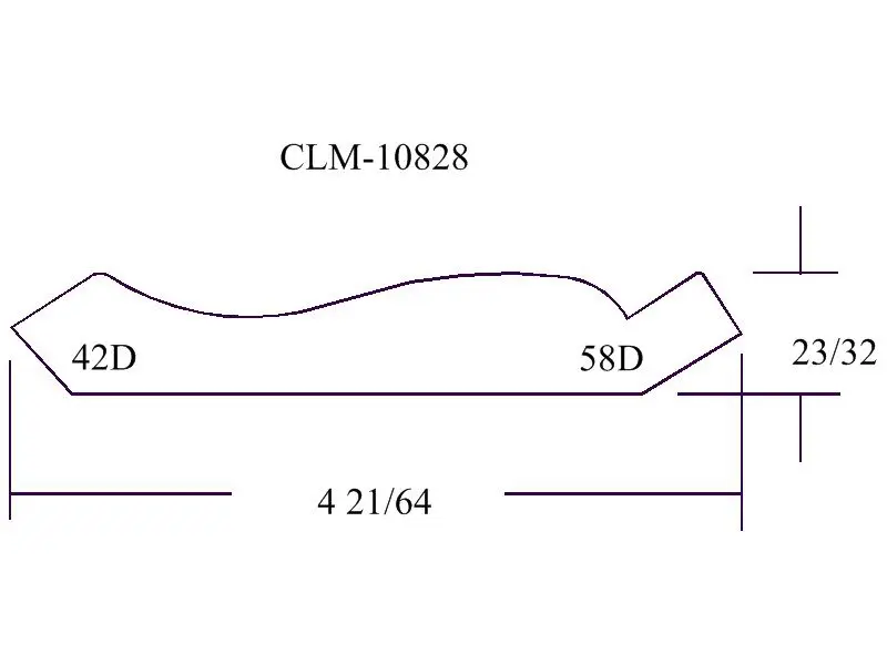 Diagram of CLM-10828 trim piece.