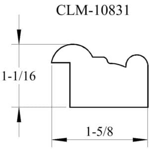 CLM-10831 picture frame profile diagram.