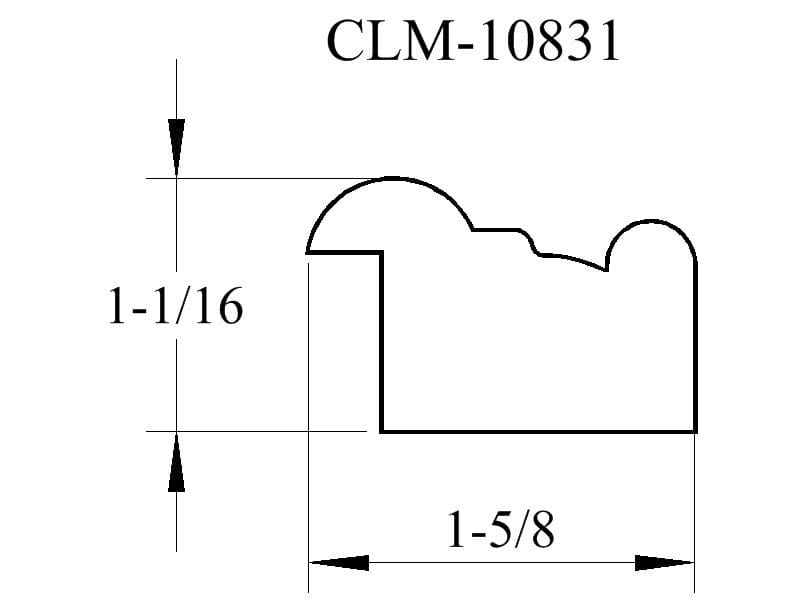 CLM-10831 picture frame profile diagram.