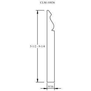 Line drawing of a door casing profile.