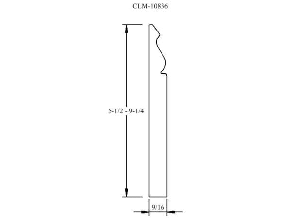 Line drawing of a door casing profile.