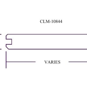 Line drawing of a 3/4" door trim.