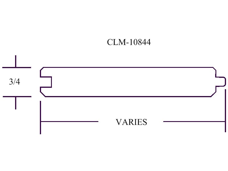 Line drawing of a 3/4" door trim.