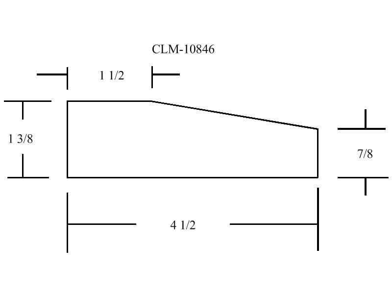 Diagram showing dimensions of a part.