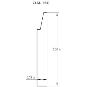 Line drawing of a rectangular shape with dimensions.