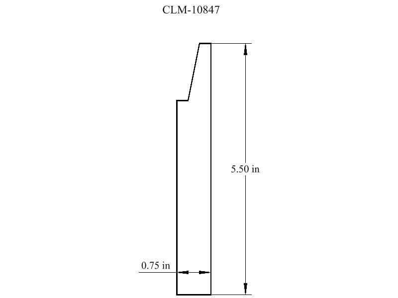 Line drawing of a rectangular shape with dimensions.