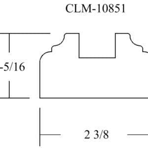 Line drawing of a molding profile.