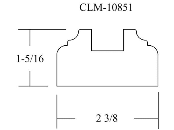 Line drawing of a molding profile.