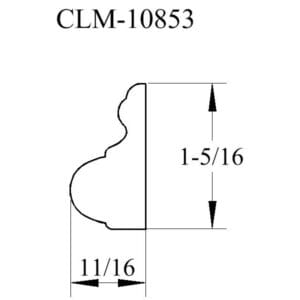 Line drawing of molding CLM-10853.