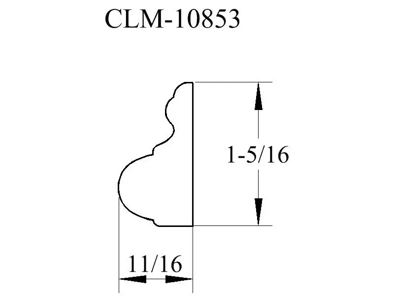 Line drawing of molding CLM-10853.