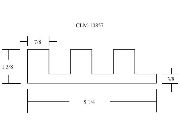 CLM-10857, 5 1/4" x 3/8" shape.