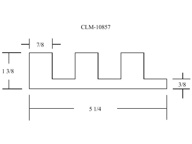 CLM-10857, 5 1/4" x 3/8" shape.