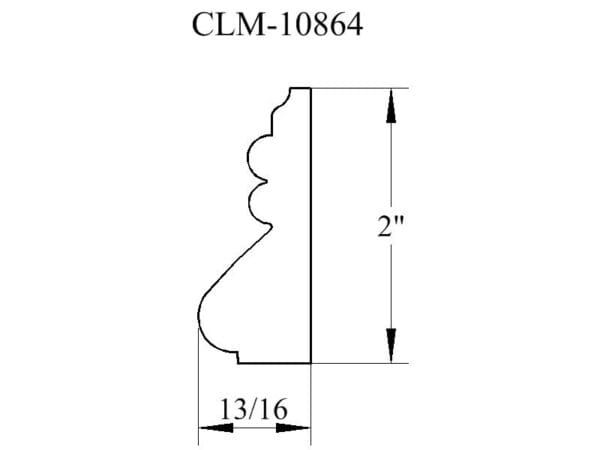 Line drawing of CLM-10864 molding.