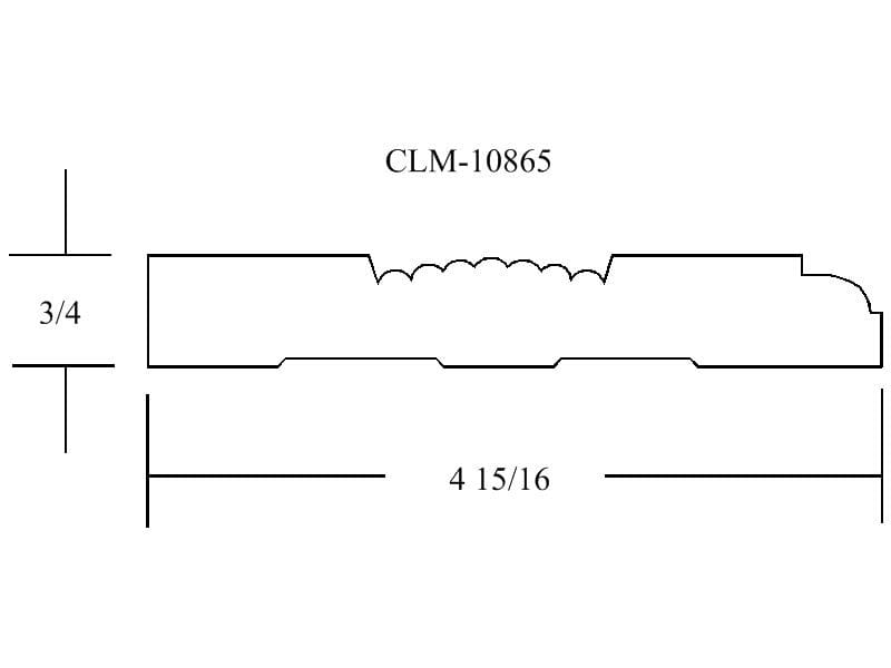 Line drawing of molding profile CLM-10865.