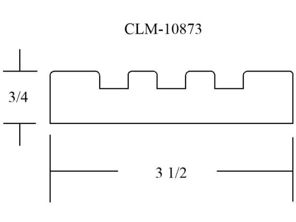 Line drawing of CLM-10873 trim piece.