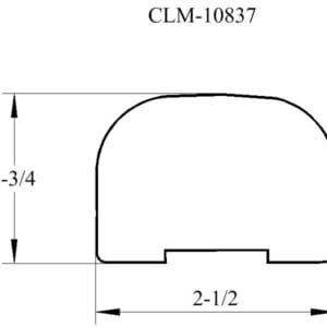 Line drawing of a 1-3/4" by 2-1/2" cap.