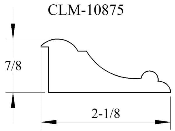 Line drawing of molding CLM-10875.