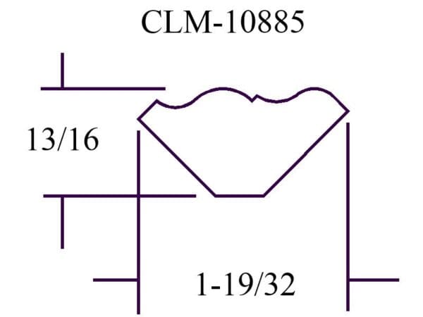 CLM-10885, 13/16, 1-19/32, diagram.