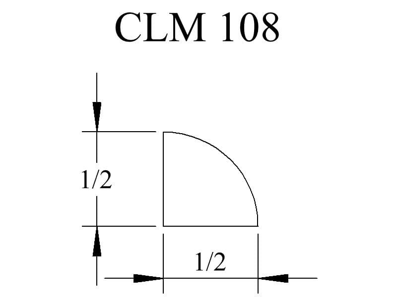 Diagram of CLM 108 half round trim.