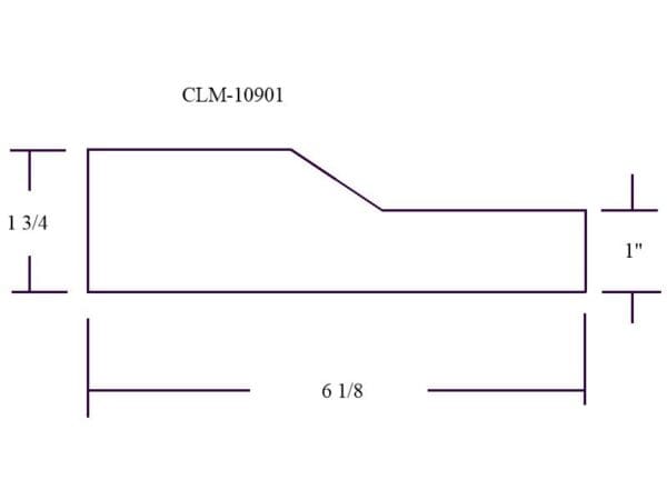 Line drawing of a rectangular shape with dimensions.