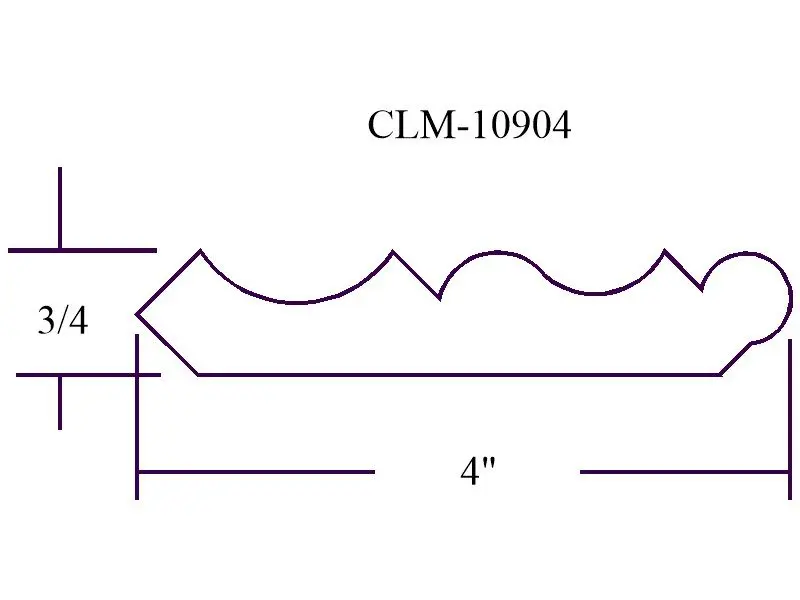 Casing molding, 4" long, 3/4" wide.