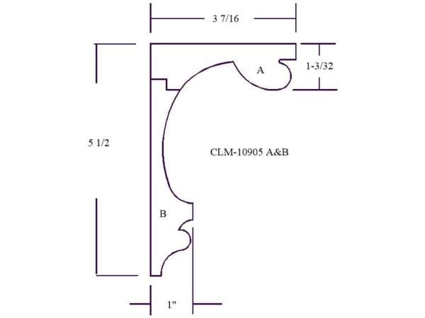 CLM-10905 A & B molding diagram.