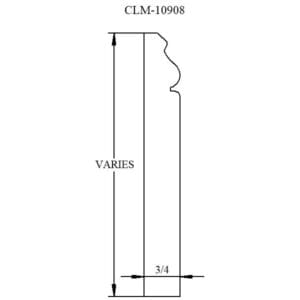 Line drawing of a trim piece, CLM-10908.