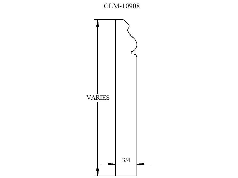 Line drawing of a trim piece, CLM-10908.