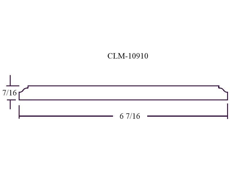 Line drawing of moulding CLM-10910.