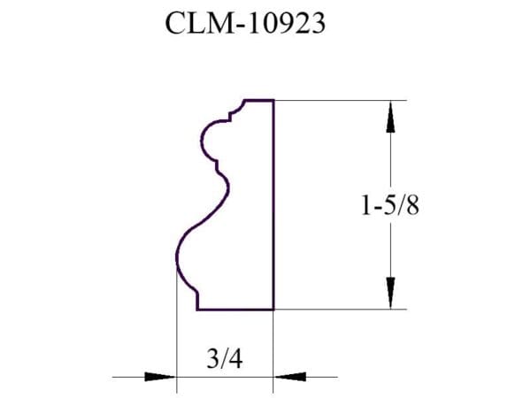 Line drawing of molding profile CLM-10923.